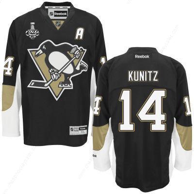 Men’s Pittsburgh Penguins #14 Chris Kunitz Black Team Color 2017 Stanley Cup NHL Finals A Patch Jersey