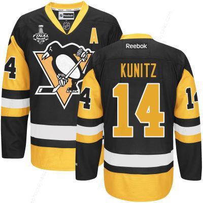 Men’s Pittsburgh Penguins #14 Chris Kunitz Black Third 2017 Stanley Cup NHL Finals A Patch Jersey