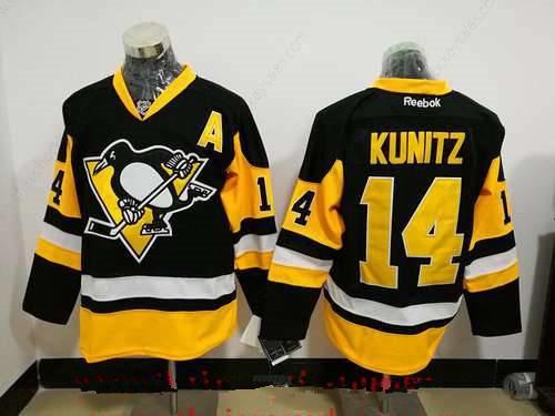 Men’s Pittsburgh Penguins #14 Chris Kunitz Black Third A Patch Stitched NHL Reebok Hockey Jersey