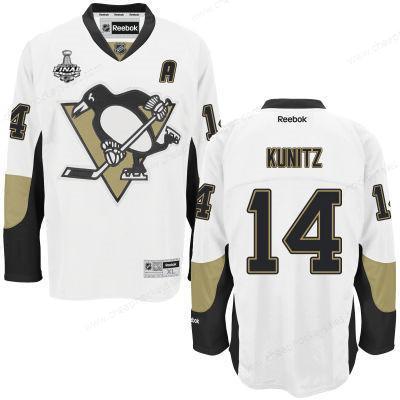 Men’s Pittsburgh Penguins #14 Chris Kunitz White Road 2017 Stanley Cup NHL Finals A Patch Jersey