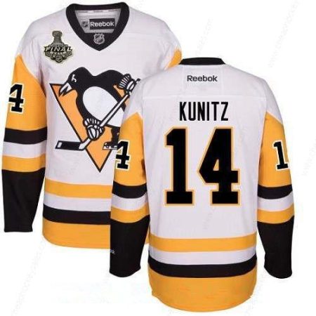 Men’s Pittsburgh Penguins #14 Chris Kunitz White Third 2017 Stanley Cup Finals Patch Stitched NHL Reebok Hockey Jersey