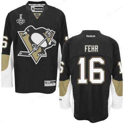 Men’s Pittsburgh Penguins #16 Eric Fehr Black Team Color 2017 Stanley Cup NHL Finals Patch Jersey