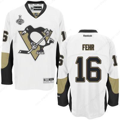 Men’s Pittsburgh Penguins #16 Eric Fehr White Road 2017 Stanley Cup NHL Finals Patch Jersey