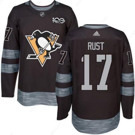 Men’s Pittsburgh Penguins #17 Bryan Rust Black 100Th Anniversary Stitched NHL 2017 Adidas Hockey Jersey