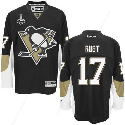 Men’s Pittsburgh Penguins #17 Bryan Rust Black Team Color 2017 Stanley Cup NHL Finals Patch Jersey