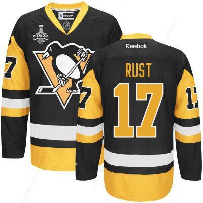 Men’s Pittsburgh Penguins #17 Bryan Rust Black Third 2017 Stanley Cup NHL Finals Patch Jersey