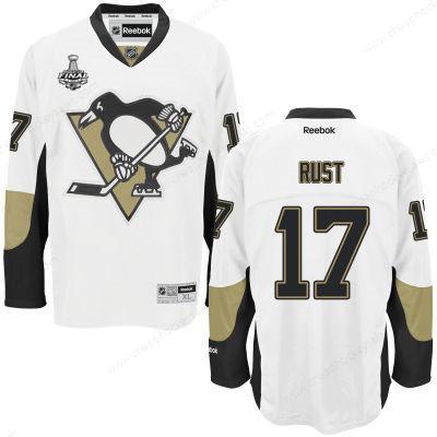 Men’s Pittsburgh Penguins #17 Bryan Rust White Road 2017 Stanley Cup NHL Finals Patch Jersey