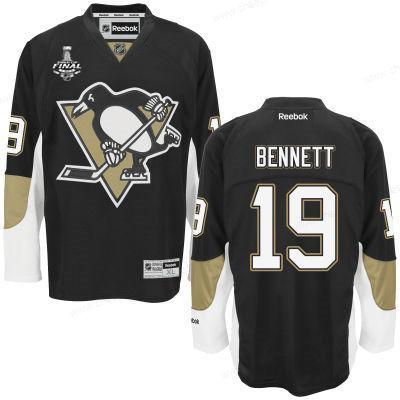 Men’s Pittsburgh Penguins #19 Beau Bennett Black Team Color 2017 Stanley Cup NHL Finals Patch Jersey