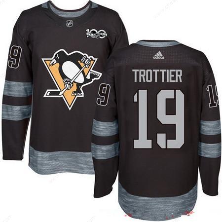 Men’s Pittsburgh Penguins #19 Bryan Trottier Black 100Th Anniversary Stitched NHL 2017 Adidas Hockey Jersey