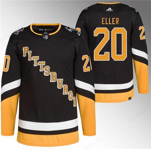 Men’s Pittsburgh Penguins #20 Lars Eller Black Stitched Jersey