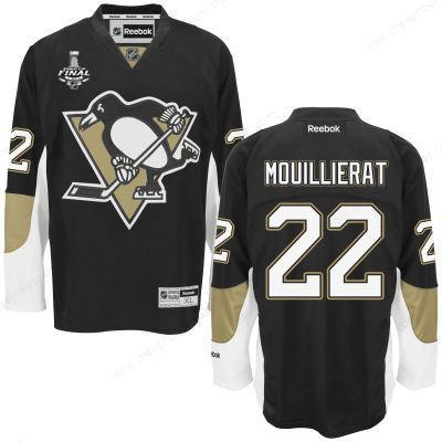 Men’s Pittsburgh Penguins #22 Kael Mouillierat Black Team Color 2017 Stanley Cup NHL Finals Patch Jersey