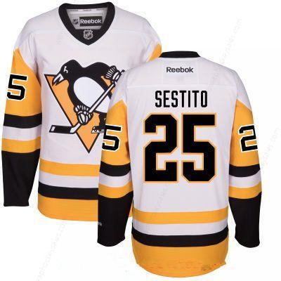 Men’s Pittsburgh Penguins #25 Tom Sestito White Third Stitched NHL Reebok Hockey Jersey