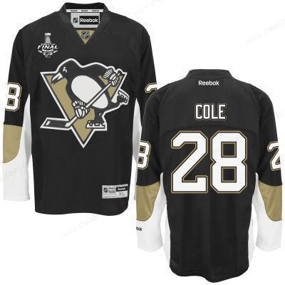 Men’s Pittsburgh Penguins #28 Ian Cole Black Team Color 2017 Stanley Cup NHL Finals Patch Jersey