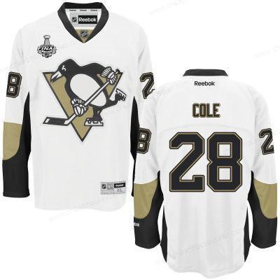 Men’s Pittsburgh Penguins #28 Ian Cole White Road 2017 Stanley Cup NHL Finals Patch Jersey