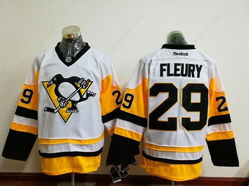 Men’s Pittsburgh Penguins #29 Marc-Andre Fleury White 2016-17 Home Stitched NHL Throwback Hockey Jersey