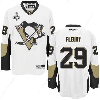 Men’s Pittsburgh Penguins #29 Marc-Andre Fleury White Road 2017 Stanley Cup NHL Finals Patch Jersey