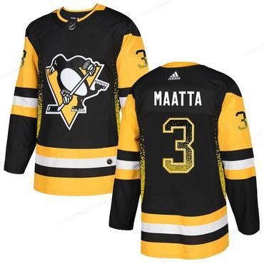 Men’s Pittsburgh Penguins #3 Olli Maatta Black Drift Fashion Adidas Jersey