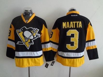 Men’s Pittsburgh Penguins #3 Olli Maatta Black Third Alternate Hockey Reebok Jersey