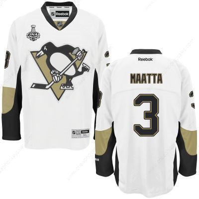 Men’s Pittsburgh Penguins #3 Olli Maatta White Road 2017 Stanley Cup NHL Finals Patch Jersey