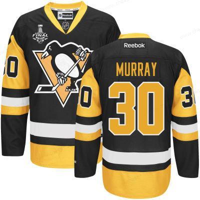 Men’s Pittsburgh Penguins #30 Matt Murray Black Third 2017 Stanley Cup NHL Finals Patch Jersey