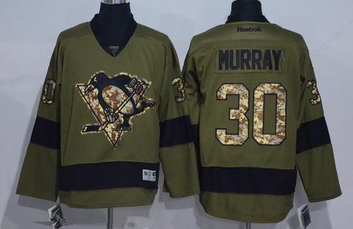 Men’s Pittsburgh Penguins #30 Matt Murray Green Salute To Service Stitched NHL Reebok Hockey Jersey