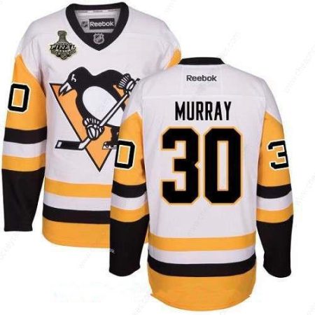 Men’s Pittsburgh Penguins #30 Matt Murray White Third 2017 Stanley Cup Finals Patch Stitched NHL Reebok Hockey Jersey