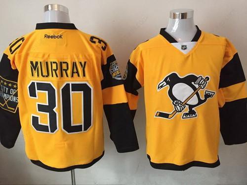 Men’s Pittsburgh Penguins #30 Matt Murray Yellow 2017 Stadium Series Stitched NHL Reebok Hockey Jersey