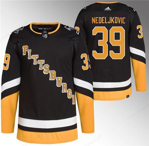 Men’s Pittsburgh Penguins #39 Alex Nedeljkovic Black 2021-22 Alternate Primegreen Stitched Jersey