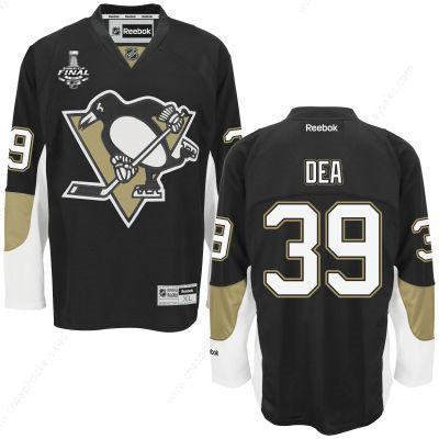 Men’s Pittsburgh Penguins #39 Jean-Sebastien Dea Black Team Color 2017 Stanley Cup NHL Finals Patch Jersey