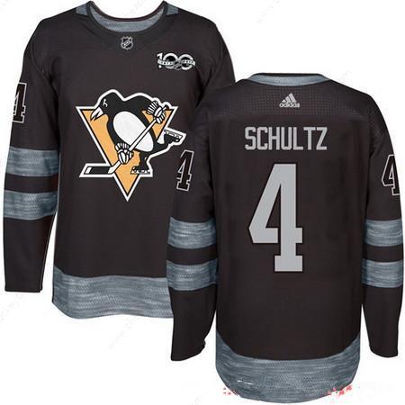 Men’s Pittsburgh Penguins #4 Justin Schultz Black 100Th Anniversary Stitched NHL 2017 Adidas Hockey Jersey