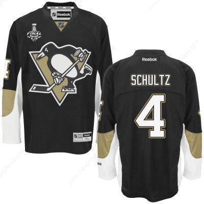 Men’s Pittsburgh Penguins #4 Justin Schultz Black Team Color 2017 Stanley Cup NHL Finals Patch Jersey