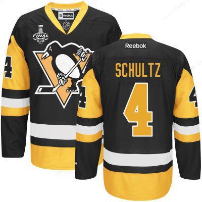 Men’s Pittsburgh Penguins #4 Justin Schultz Black Third 2017 Stanley Cup NHL Finals Patch Jersey