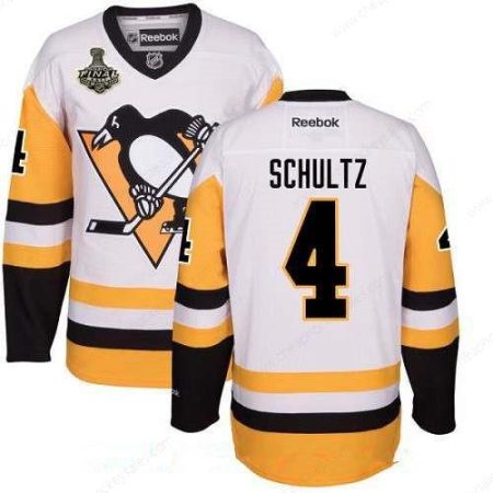 Men’s Pittsburgh Penguins #4 Justin Schultz White Third 2017 Stanley Cup Finals Patch Stitched NHL Reebok Hockey Jersey