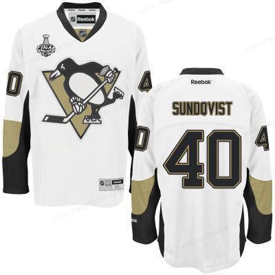 Men’s Pittsburgh Penguins #40 Jean-Sebastien Dea White Road 2017 Stanley Cup NHL Finals Patch Jersey