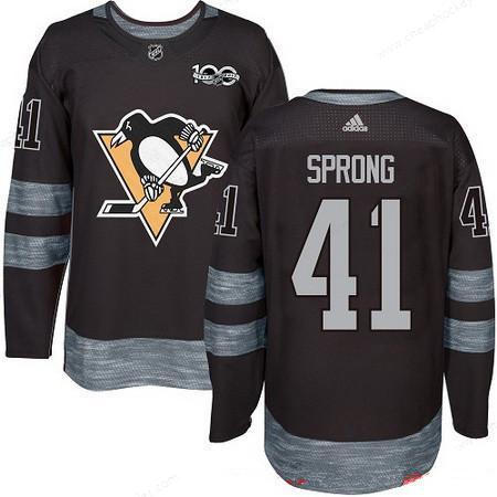 Men’s Pittsburgh Penguins #41 Daniel Sprong Black 100Th Anniversary Stitched NHL 2017 Adidas Hockey Jersey