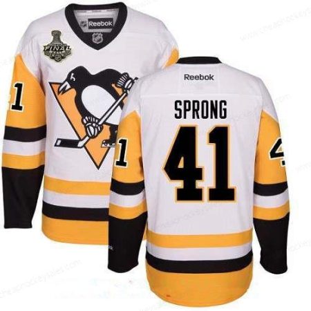 Men’s Pittsburgh Penguins #41 Daniel Sprong White Third 2017 Stanley Cup Finals Patch Stitched NHL Reebok Hockey Jersey