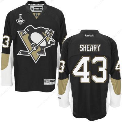 Men’s Pittsburgh Penguins #43 Conor Sheary Black Team Color 2017 Stanley Cup NHL Finals Patch Jersey