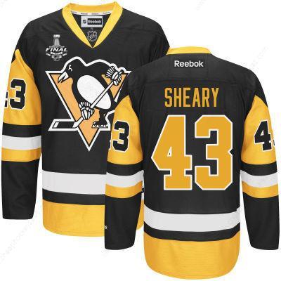 Men’s Pittsburgh Penguins #43 Conor Sheary Black Third 2017 Stanley Cup NHL Finals Patch Jersey