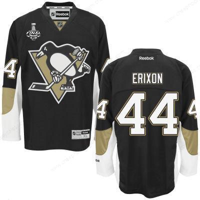 Men’s Pittsburgh Penguins #44 Tim Erixon Black Team Color 2017 Stanley Cup NHL Finals Patch Jersey