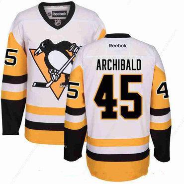 Men’s Pittsburgh Penguins #45 Josh Archibald White Third Stitched NHL Reebok Hockey Jersey