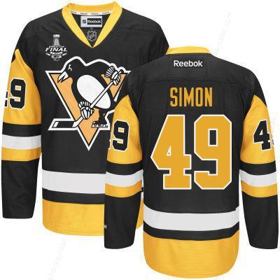 Men’s Pittsburgh Penguins #49 Dominik Simon Black Third 2017 Stanley Cup NHL Finals Patch Jersey