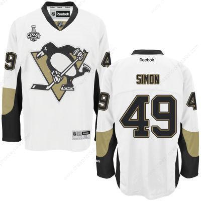 Men’s Pittsburgh Penguins #49 Dominik Simon White Road 2017 Stanley Cup NHL Finals Patch Jersey