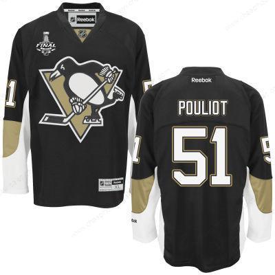 Men’s Pittsburgh Penguins #51 Derrick Pouliot Black Team Color 2017 Stanley Cup NHL Finals Patch Jersey