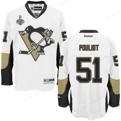 Men’s Pittsburgh Penguins #51 Derrick Pouliot White Road 2017 Stanley Cup NHL Finals Patch Jersey