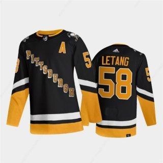 Men’s Pittsburgh Penguins #58 Kris Letang Black 2021-2022 Stitched Jersey