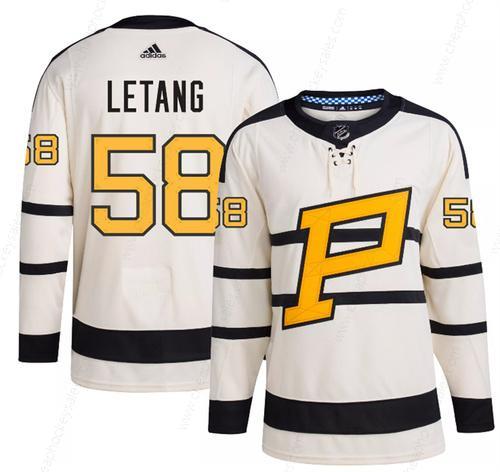 Men’s Pittsburgh Penguins #58 Kris Letang Cream 2023 Winter Classic Stitched Jersey