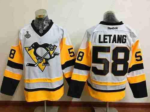 Men’s Pittsburgh Penguins #58 Kris Letang White Third 2017 Stanley Cup Finals Patch Stitched NHL Reebok Hockey Jersey