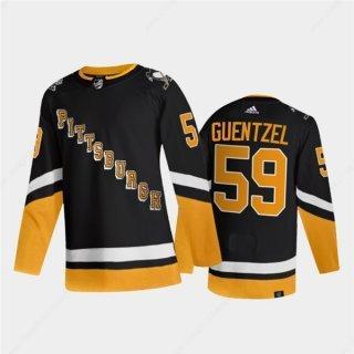 Men’s Pittsburgh Penguins #59 Jake Guentzel Black 2021-2022 Stitched Jersey