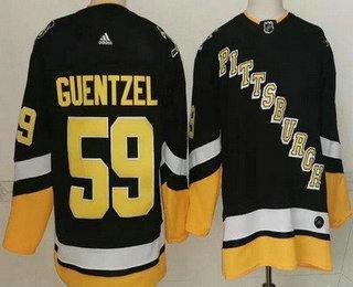 Men’s Pittsburgh Penguins #59 Jake Guentzel Black Alternate Authentic Jersey