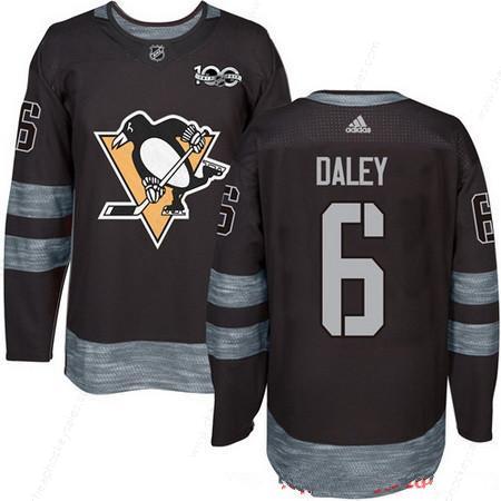 Men’s Pittsburgh Penguins #6 Trevor Daley Black 100Th Anniversary Stitched NHL 2017 Adidas Hockey Jersey